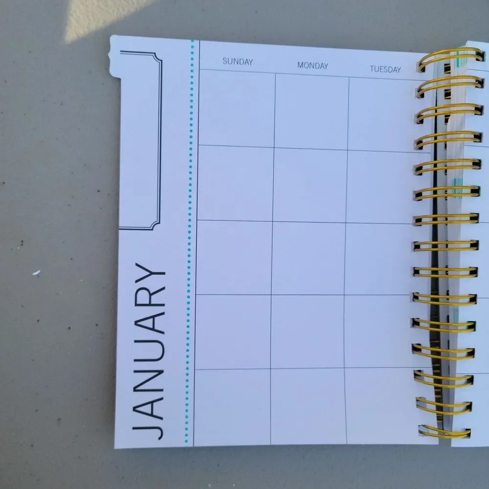 New Studio Gold Foil Teresa Collins 12 Month Undated Perpetual Planner Calendar